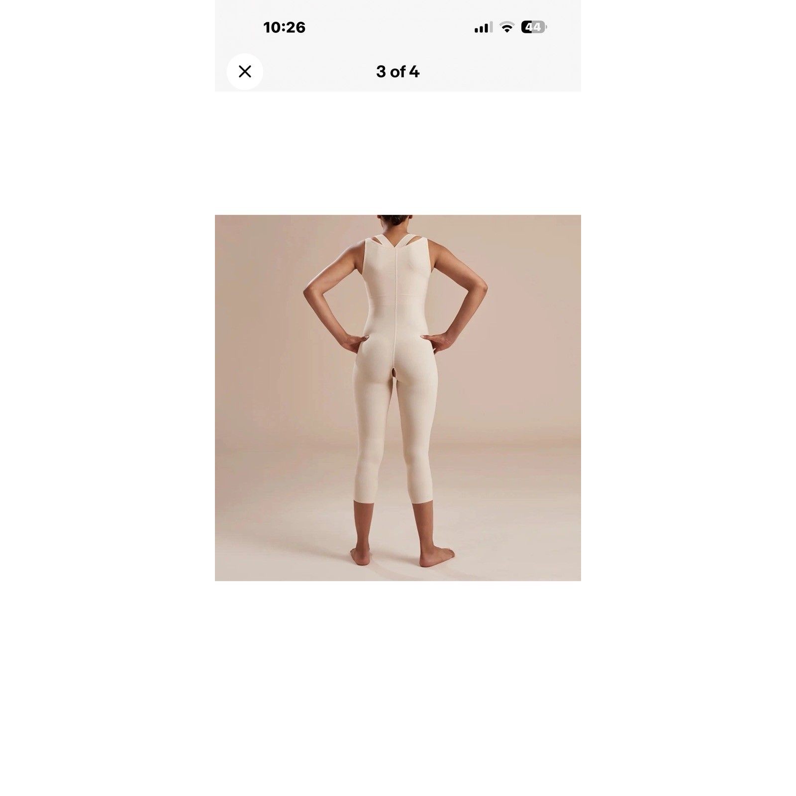 Marena Recovery Sfbhm Compression Bodysuit Xl Beige Hook & Eye Open Crotch Calf — image 5 of 6